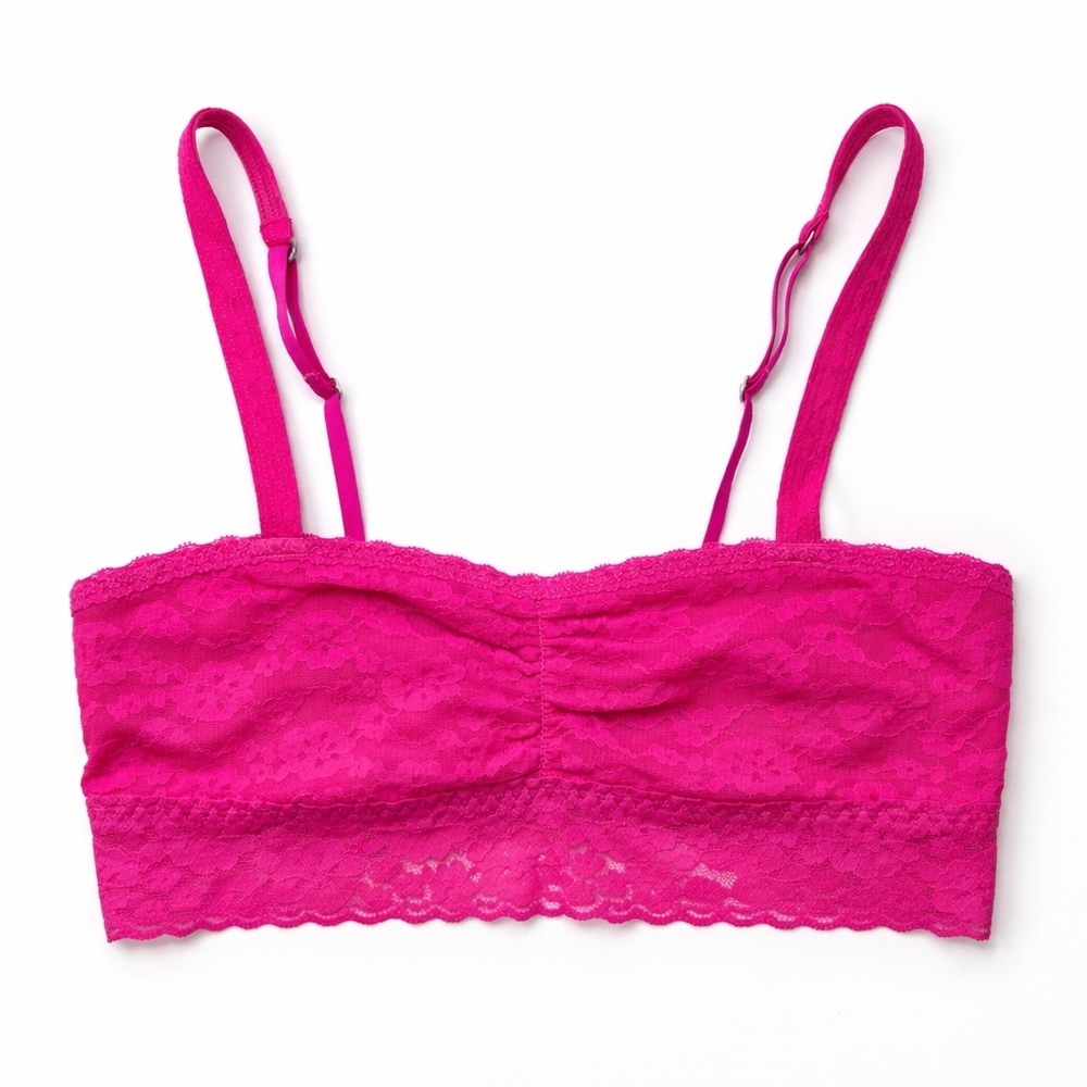 Gilly Hicks Hot Pink Lace Bandeau Bralette Size M